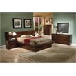 Jessica Wood Eastern King LED Panel Bed Cappuccino