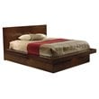 Jessica Wood Eastern King LED Panel Bed Cappuccino