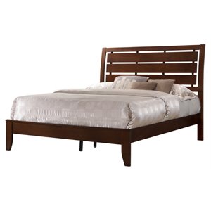 coaster serenity slat bed in rich merlot and brown
