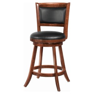 coaster swivel bar stool in chestnut and black
