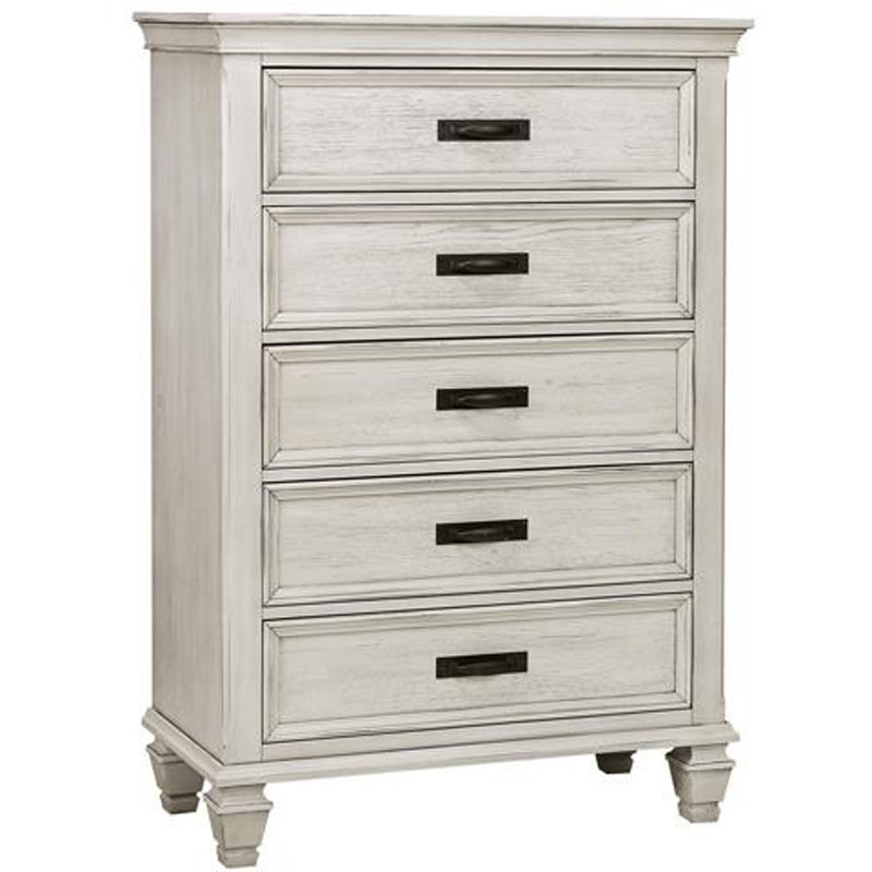 Coaster Franco 5 Drawer Chest in Antique White
