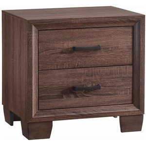 coaster brandon transitional 2 drawer nightstand in medium warm brown