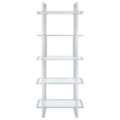 Hartford 79-inch 5-shelf Glass Bookshelf Chrome
