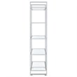 Hartford 79-inch 5-shelf Glass Bookshelf Chrome