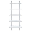 Hartford 79-inch 5-shelf Glass Bookshelf Chrome