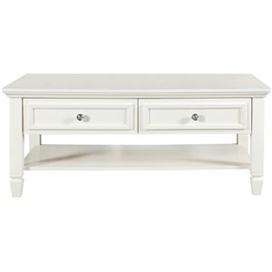 coaster 2 drawer rectangular coffee table in buttermilk