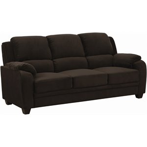 coaster northend transitional upholstered sofa in chocolate