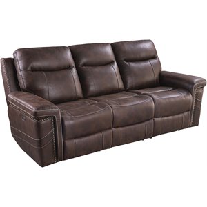 coaster wixom transitional cushion back power2 sofa in brown
