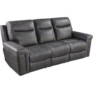 coaster wixom transitional cushion back power2 sofa in charcoal