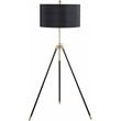 Coaster Zabka 63-inch Drum Shade Metal Tripod Floor Lamp in Black