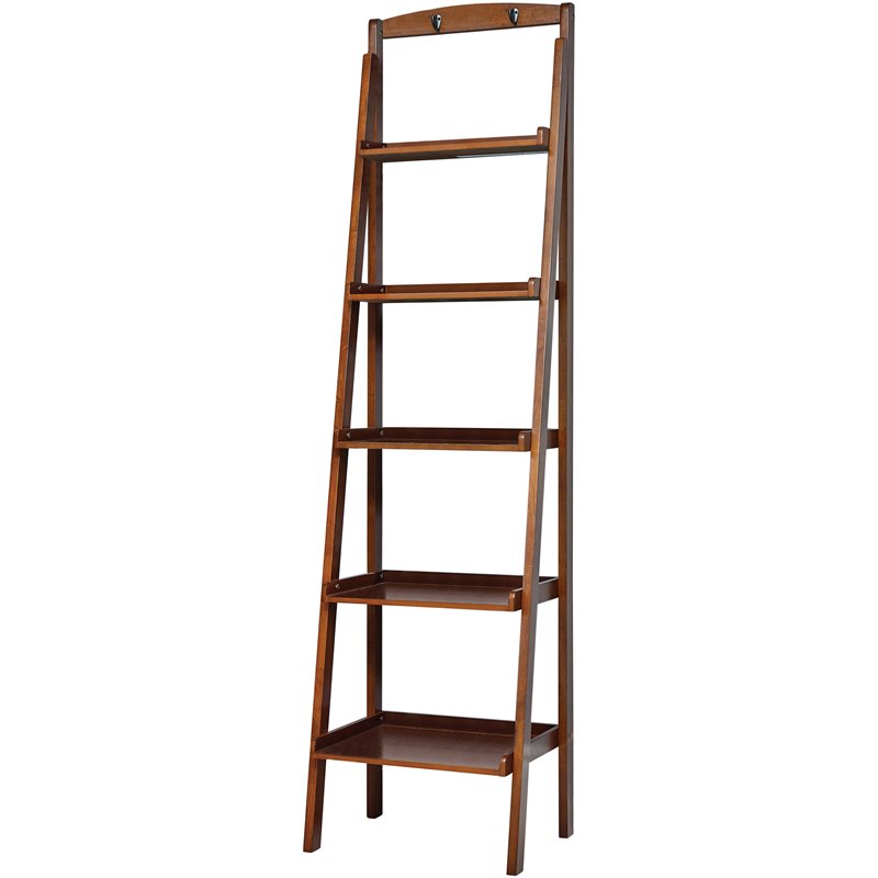 Coaster 5 Tier Ladder Bookcase in Cherry