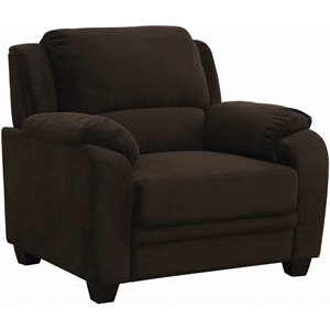 coaster northend transitional upholstered chair in chocolate