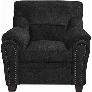 coaster clemintine upholstered chair with nailhead trim in graphite