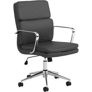 coaster standard back upholstered office chair in black
