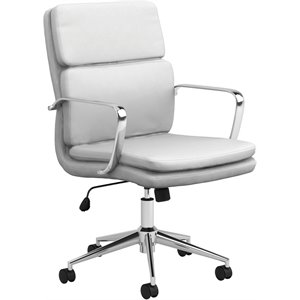 Coaster Standard Back Upholstered Office Chair in White