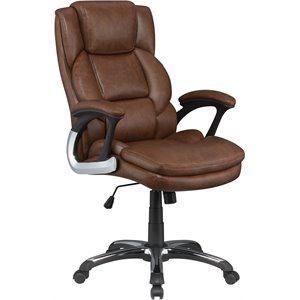 coaster adjustable height office chair with padded arm in brown and black