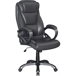 coaster upholstered high back office chair in gray