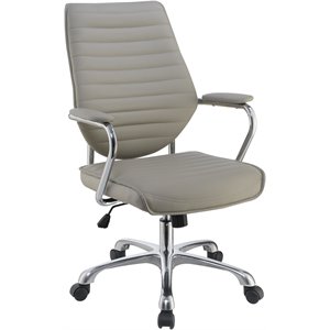 coaster high back office chair in taupe and chrome