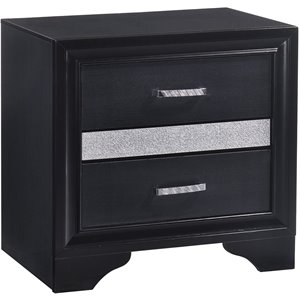 coaster miranda transitional 2 drawer nightstand in black