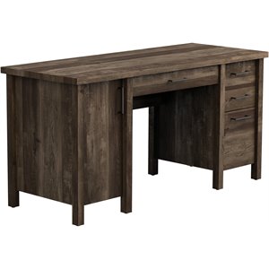 coaster tolar 4 drawer adjustable shelf office desk in rustic oak