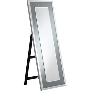 coaster rectangular cheval mirror with led light in silver