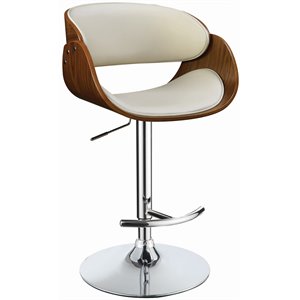 coaster adjustable bar stool in ecru and chrome