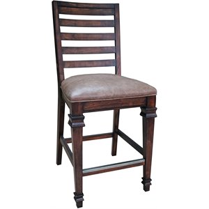 coaster delphine ladder back counter height chair in brown