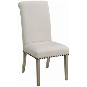 coaster upholstered fabric dining chairs in beige