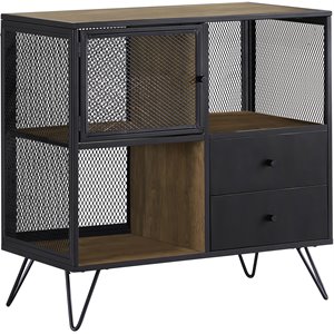 coaster hairpin leg accent cabinet in light oak and gunmetal gray