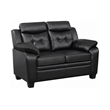 Finley Upholstered Padded Arm Tufted Loveseat Black