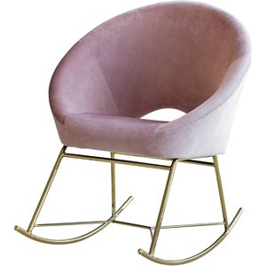 coaster upholstered papasan rocking chair in rosewood and brass