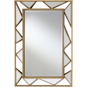 coaster rectangular geometric wall mirror in gold