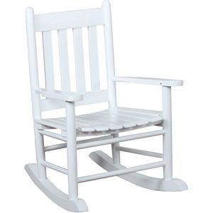 Coaster Slat Back Youth Rocking Chair in White