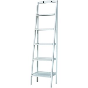 coaster 5 tier ladder bookcase in white