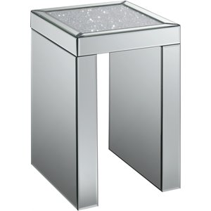 coaster modern square mirrored chairside table