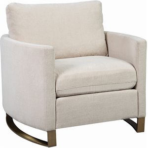 coaster corliss upholstered arched arms chair in beige