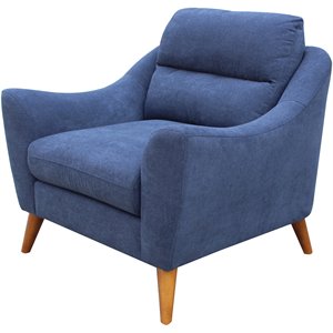 coaster gano sloped arm upholstered chair in navy blue