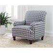 Glenn Upholstered English Arm Accent Chair Blue