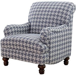 coaster gwen recessed arms accent chair in blue