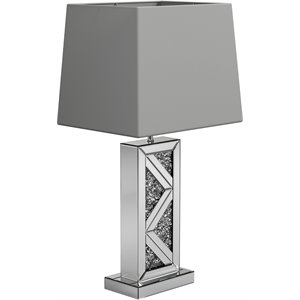 coaster geometric base table lamp in silver