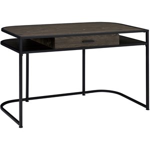 coaster ember 1 drawer writing desk in dark oak and sandy black