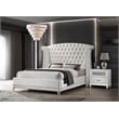 Barzini Upholstered Eastern King Wingback Bed White