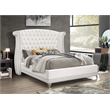 Barzini Upholstered Eastern King Wingback Bed White