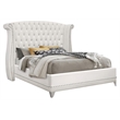 Barzini Upholstered Eastern King Wingback Bed White