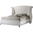 Barzini Upholstered Eastern King Wingback Bed White