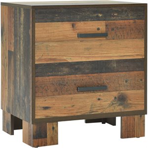 coaster sidney 2 drawer nightstand in rustic pine