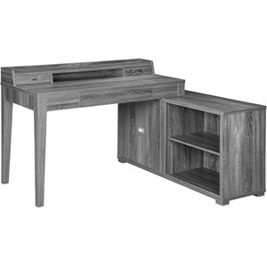 coaster jamara l shape office desk with power outlet in weathered grey