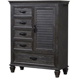 coaster franco 5 drawer gentleman's chest in weathered sage