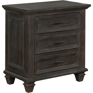 coaster atascadero 3 drawer nightstand in weathered carbon