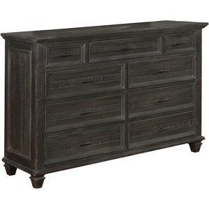coaster atascadero 9 drawer dresser in weathered carbon